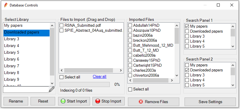 Screenshot of importing documents  into REF-N-WRITE