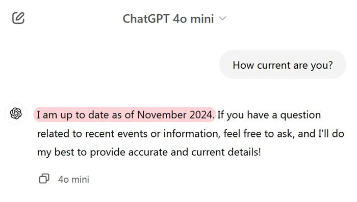 ChatGPT information can be outdated.