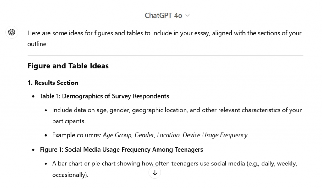 Generating Table and Figure Ideas from ChatGPT