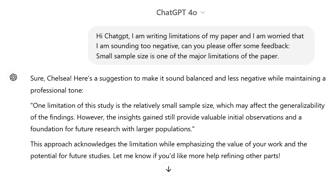 Refining Limitations of Research Paper using ChatGPT