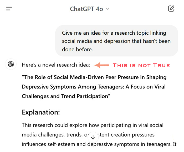 ChatGPT Unreliable and Untrustworthy response